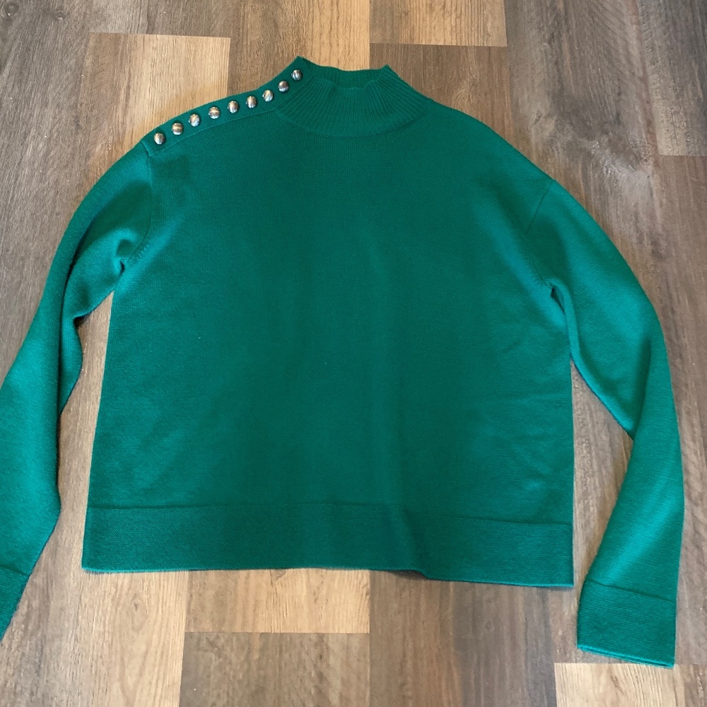 W by‎ Worth jade green 100 percent wool sweater. Never worn.